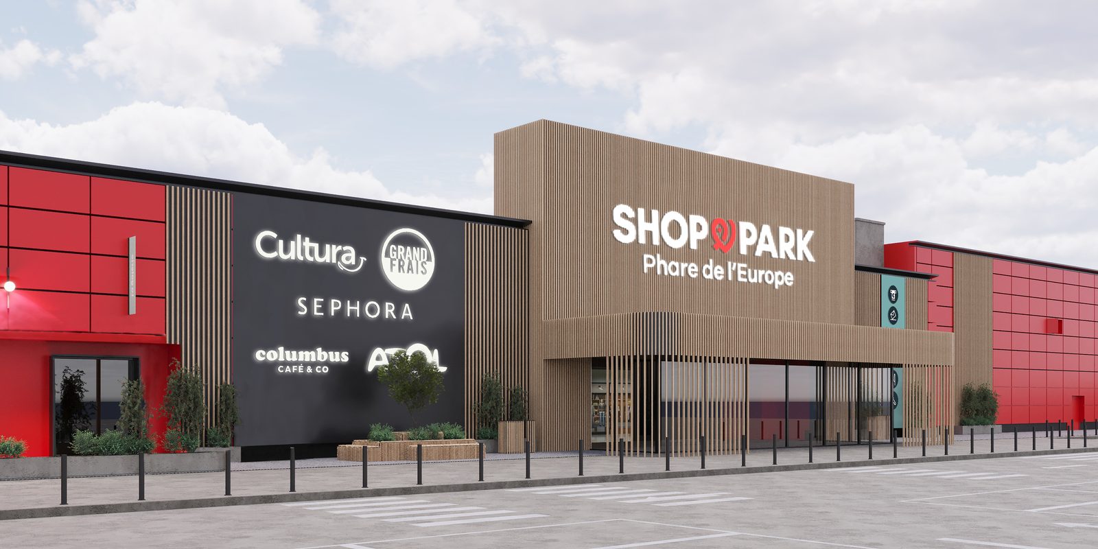 Shop Park Phare de l'Europe à Brest : entrée et nouvelles façades